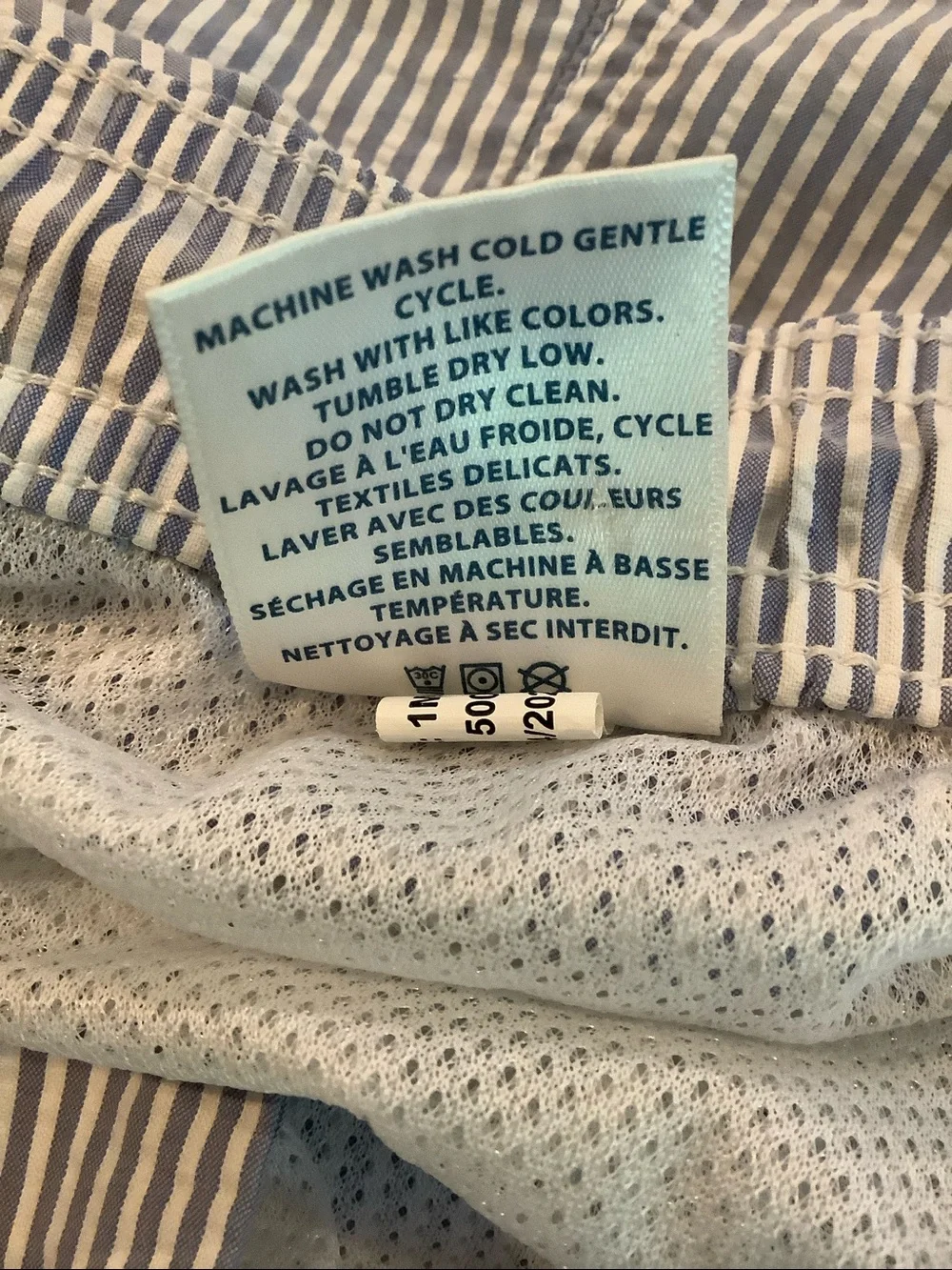 VINEYARD VINES Men’s Blue/White Searsucker Nautical Bathing Suit Swim Trunks XL